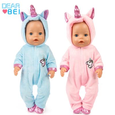 China 18inch dolls& 43cm Baby Dolls Clothes Unicorn Jumpsuit Pajamas Clothes Doll, Beautiful and Beautiful for Doll, Customized Clothes Doll in Stock for sale