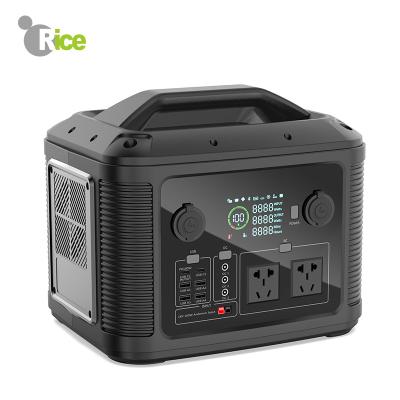 China Type C 1200w Solar Outdoor Camping Power Supply AC 12V UPS High Capacity Portable Power Station Banks for sale