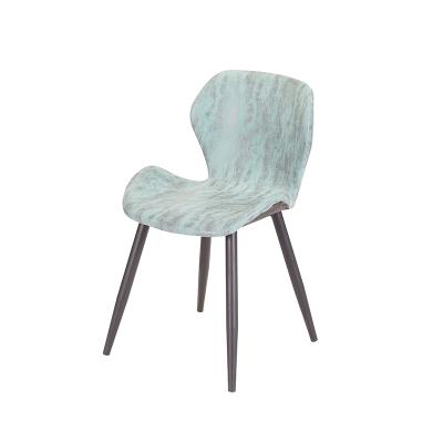 China Latest Design Customizable Metal Legs Micro Fabric Dining Chairs for sale