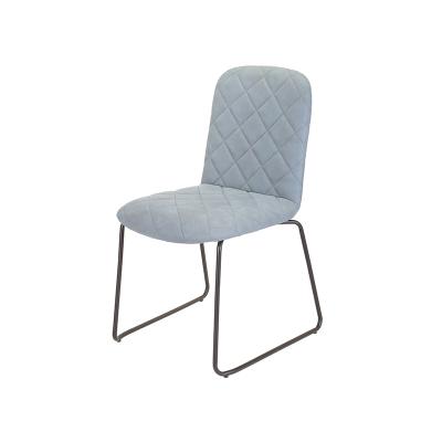 China Latest Design Customizable Metal Legs Micro Fabric Dining Chairs for sale