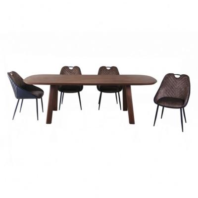 China Fancy (Height) Adjustable Dining Table Set 8mm Black Tempered Glass and Leather Chairs Dining Set for sale