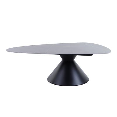 China Glass top+metal legs light modern design luxury iron base rock plate living room furniture top coffee table for sale