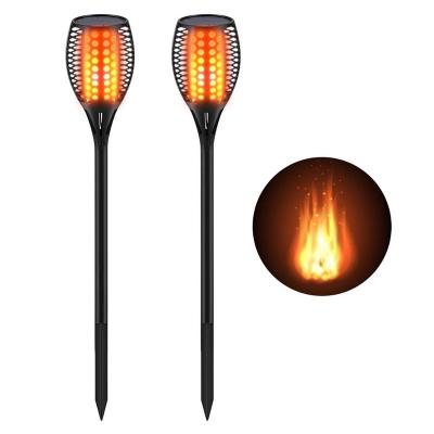 China Garden Outdoor Waterproof Decoration Flashing Flame 96 LED Tiki Torches Solar Torch Light for Garden Pathway for sale