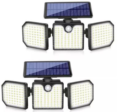 China Good Garden Solar Motion Sensor Lights Outdoor , 3 Heads Solar Security Lights 230 Led Solar Flood Motion Detected Light for sale