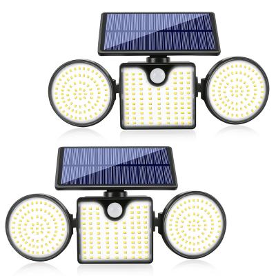 China Motion Sensor 3 Heads Solar Warehouse IP65 Heads Security Waterproof Home Solar Light Outdoor Solar Wall Light LED Outdoor Wall Light for sale