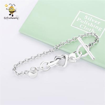 China Bracelets For Women Jewelry Slovehoony Bracelets Knotted Heart Bracelet Silver Knotted Bracelet for sale