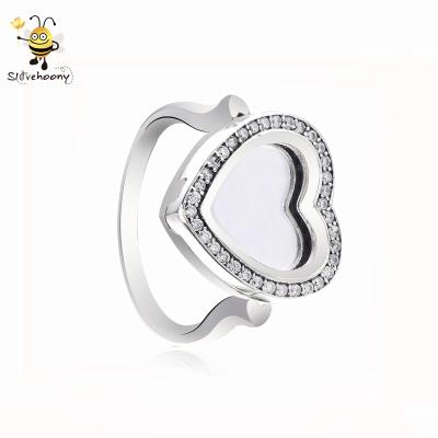 China 925 Sterling Silver Unisex Jewelry Gender And Type Of Rings Jewelry 925 Silver Clear Heart Love Promise Rings For Man for sale