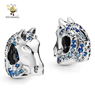 China Blue Stone Animal Charms For Kid Jewelry Slovehoony New Nokk Frozen Horse Charms Blue Stone Animal Charms For Kid Jewelry for sale