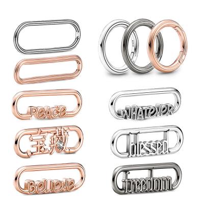 China Charm For Bracelet Making 925 Sterling Silver Jewelry New Be Me 925 Sterling Silver Fine Jewelry Charms Oval Link Styling Connector Fit Round Paperclip Knot Link Bracelet for sale