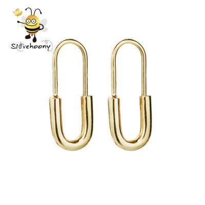 China Korean Women's Earring Women's Jewelry Hoop Earring Safety Pin Earring Jewelry Free Shipping Slovehoony Online Circle Earrings for sale