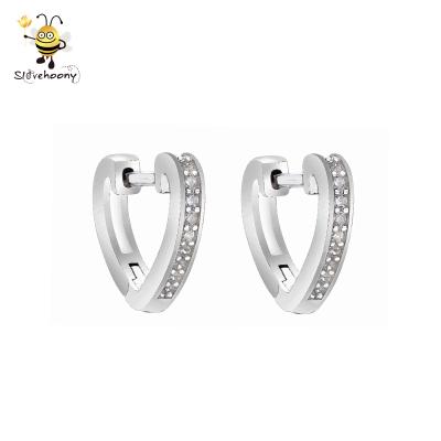 China Sterling Silver Fashion Heart Huggies CZ Earring/Ear Cuff 925 Gold Plated Earring 18K Gold Plated Earring for sale