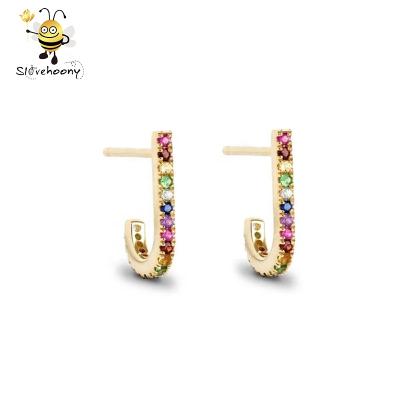 China 2020 Luxury Rainbow Earring/Ear Cuff 925 Silver Women Jewelry Rainbow Earring for sale