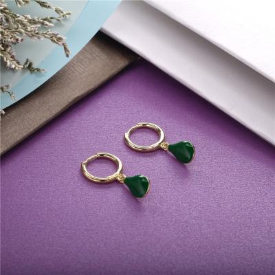 China Fashion Avocado Huggies Circle Earrings Set 18K Gold Fruit Enamel Drop Earrings Sterling Silver 925 Jewelry For Women Joyas 2021 Wholesale for sale