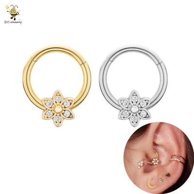 China Fashion Women Jewelry Making 925 Sterling Silver Hoop Small Size Star Helix Piercing Earrings Pentagon For Ear Bone for sale