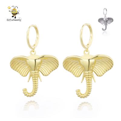 China Slovehoony Women's Freshwater Earring Design Pearl Huggies Jewelry Earrings 925 Silver Animal Elephant Earrings for sale