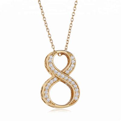 China 2018 New Design 2019 New Design 24K Gold Color Letter 8 Pendant Necklace For Accessories Women for sale