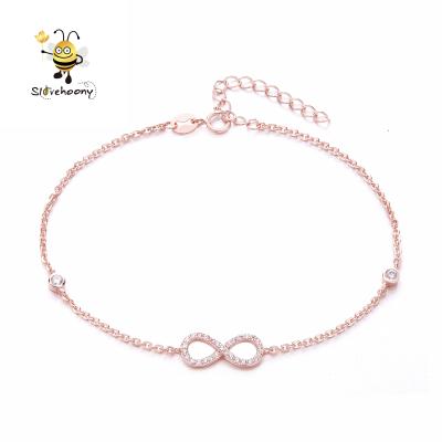 China Infinity Bracelet Silver Infinity Bracelets 925 Fashion Jewelry Overseas Love Infinity Bracelet Silver 925 Infinity Bracelets Letter 8 Bracelets 8mm DIY Slide Charm for sale