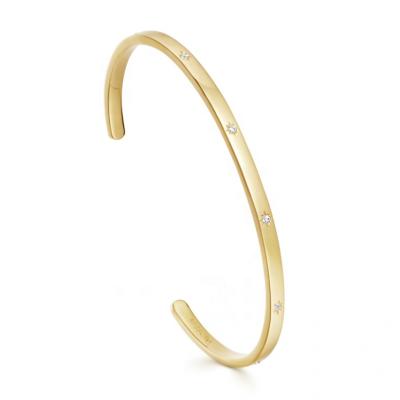 China Slovehoony 18K Gold Cuff Bracelets Women's Interstellar Studded Cuff Bangle Bracelets Gold Plated Women's Cuff Bracelets for sale