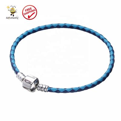 China For Woman and Men's Bracelets Slovehoony Costume Jewelry 925 Sterling Silver Leather Couple Bracelets For Woman and Men's Bracelets Costume Jewelry for sale