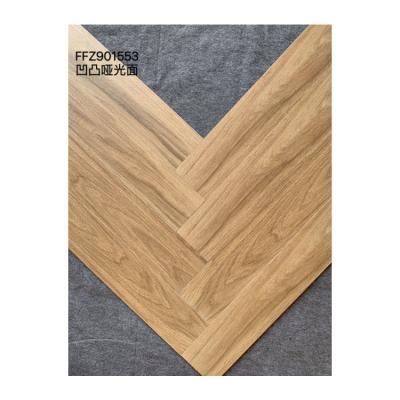 China Europe Tile 150*900mm High Quality Straight Edge Concave Convex Grain Matte Wood Tile for sale