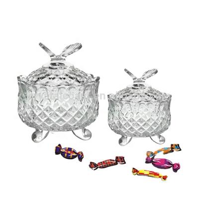 China Wholesale Unique Heatable Butterfly Shaped Empty Buffet Clear Candy Fancy Wedding Glass Jar for sale