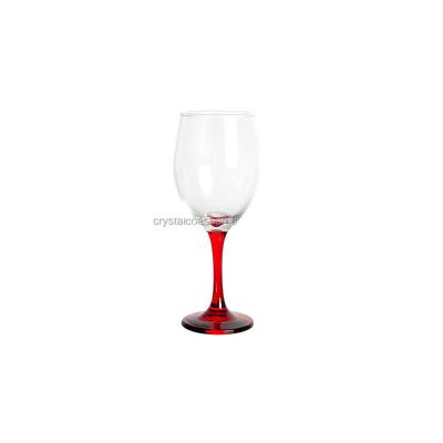 China Stem Viable Hand Painted Red Colored Wine Glass for sale