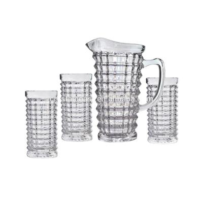 China 1 Viable Jug 6 Crystal Clear Tall Glasses and Slim Drinking Glass Cup for sale