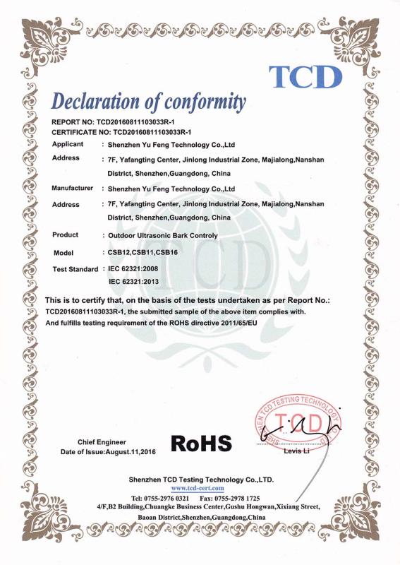 RoHS - Shenzhen Yufeng Technology Co., Ltd.