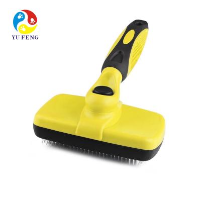 China Sustainable Popular Professional Amazon Self Cleaning Slicker Pet Grooming Brush For Dog for sale