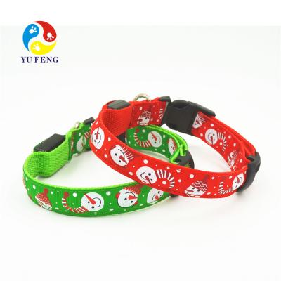 China Viable Christmas Light Up LED Flashing Dog Collar for Puppies and Dog Cat Outdoor Fun for sale