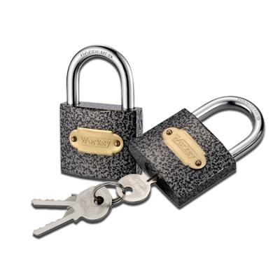 China Thin type padlock 20mm cheap plastic black power iron coat waterproof iron padlock iron casting for sale