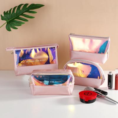 China New Arrival Fashion Toiletry Pouches PVC Waterproof Iridescent Makeup Bag Holographic Travel Cosmetic Bag for sale