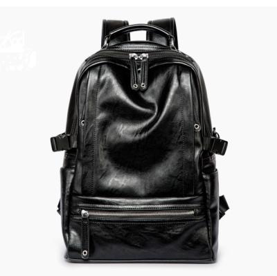 China New Design High Quality Fashion Black PU Leather Soft Backpack Waterproof For Men Waterproof Matte Leather Backpack Wholesale for sale