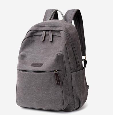 China Wholesale waterproof durable canvas classic laptop backpack gray bag for teenagers from BSCI factory in Dongguan for sale