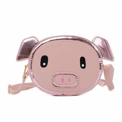 China New Arrival Waterproof Holographgic Shoulder Bag For Baby Pig Cross - Body Bag PU Handbag For Kids for sale