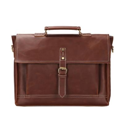 China Vintage Practical Men's Handy Bag Crazy Horse PU Briefcase Mens Messenger Bags Fashion Shoulder Leather Cross - Body Bags Laptop Handbag for sale