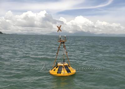 China Cylindrical Marine Buoy Customized Ocean Buoy With Solar Panels / Real Time Data for sale