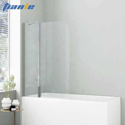 China Modern Tempered Glass Tub Shower Door Chrome Frameless Shower Screen for sale