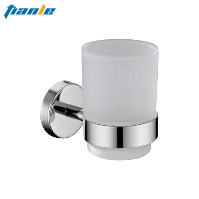 China Modern Bathroom Accessories Stainless Steel Round Base Wall Mounted Tumbler Bath Cup Holder for sale