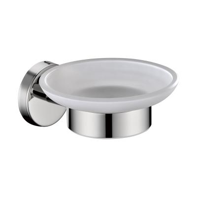 China Modern Hotel Household Bathroom Accessories Brushed Silver Stainless Steel Wall Mounted Soap Dish Holder for sale