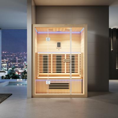 China Computer Control Panel Modern Home Portable Hemlock Far Infrared Mini Sauna Sauna Room For Sale for sale