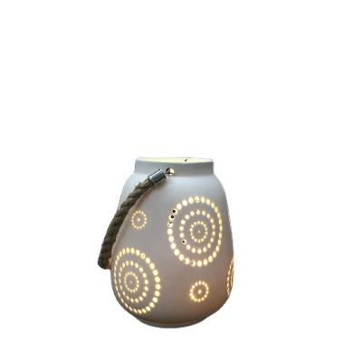 China Garden Home Gorgeous Ceramic Outdoor Decoration Decor Christmas Decoration Moroccan Candle Lantern for sale