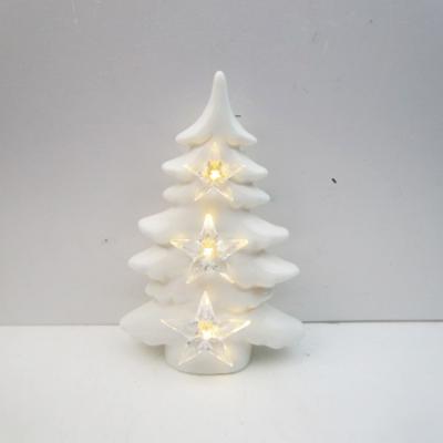 China Wholesale Ceramic Home Decor DIY Christmas Tree Ceramic Christmas Tree Gifts With LED Light for sale