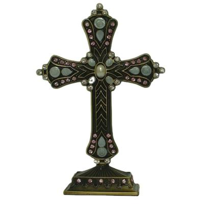 China Europe Holy Cross Standing Altar Decor Cross Table Decor Factory Home Decoration Accessories Wholesale Metal for sale