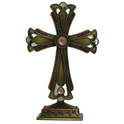 China Europe Christian Decor Stand High Quality Metal Cross for sale