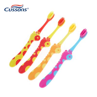 China Best Customized Eco-friendly Natural Biodegradable Colorful Soft Stiffens Cartoon Kids Toothbrush for sale