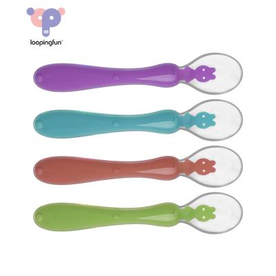 China Loopingfun Safe Hot-selling BPA Free and Environmentally Friendly Silicone Material Baby Spoon Soft Set for Cooking for sale