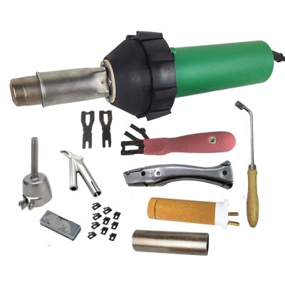 China Professional Plastic Heat Gun Welder Kit With Trimming Skiving Tool Kit With Trimming Skiving Hot Air Jet Torch Welding Tool Gun Welder 1600W Cool/Hot Air for sale