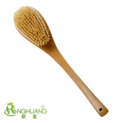 China Transfer Bath Time In Luxurious Experience Long Beech Wood Handle Bath Brush With Boar Hair for sale