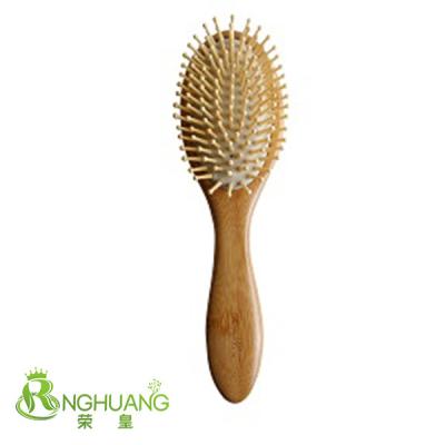 China Compact Wooden Comb Hair Brush Massager Brush Boar Natural Bamboo Wood Bristle Brush C13 for sale